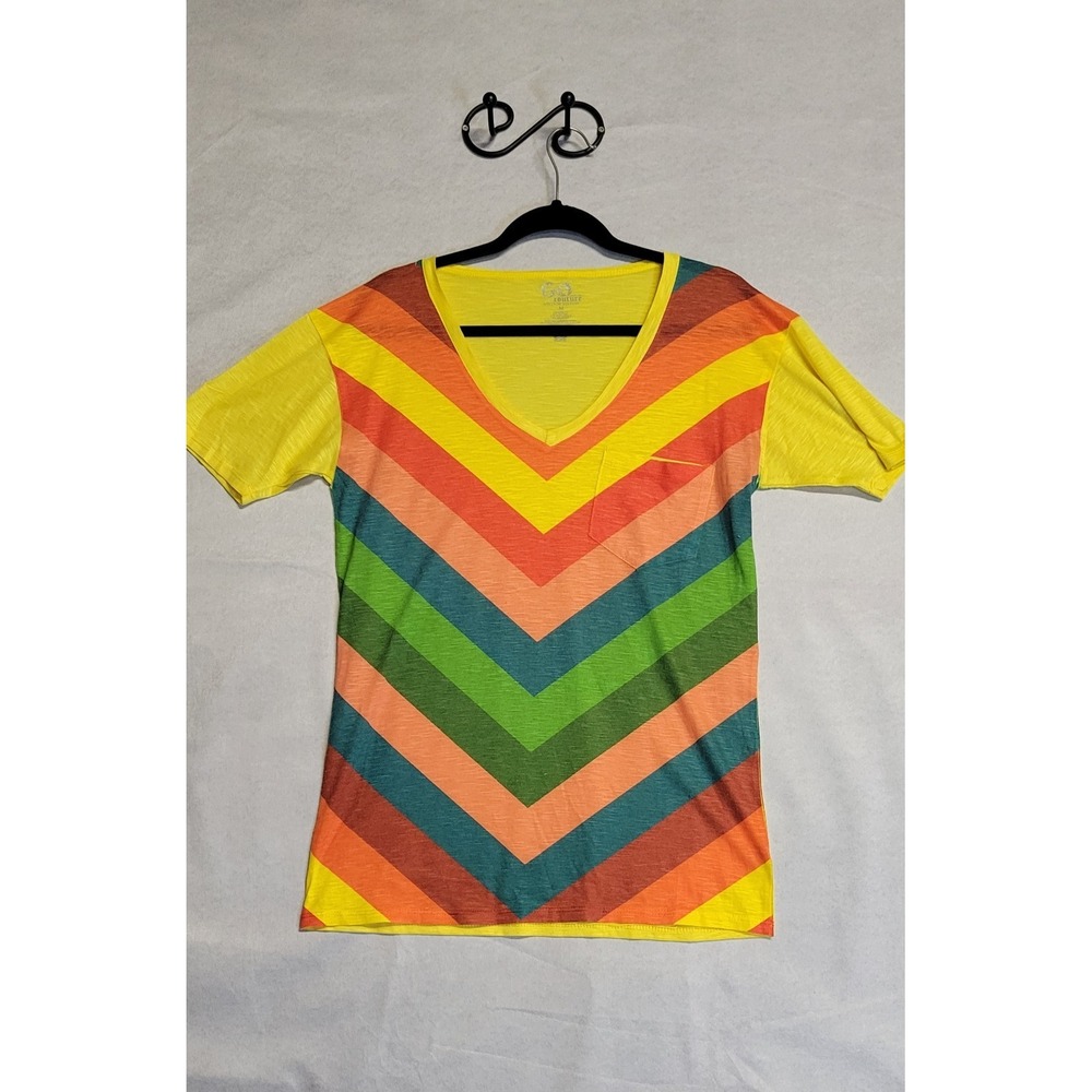 Multicolored Striped Go Couture SS 1 Pkt Tshirt Size M